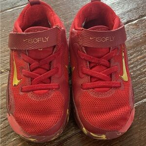 Nike ISOFLY TODDLER Red and Gold Athletic Sneakers